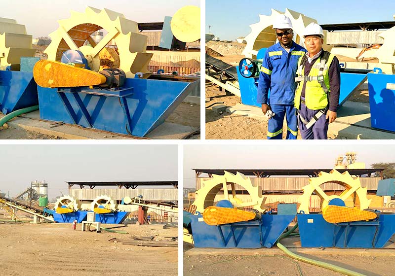 哈萨克斯坦用户生产现场，型号3020花岗岩石粉洗砂机产量80-200t/h