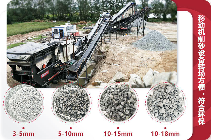 环保移动制砂生产线现场：多种出料规格